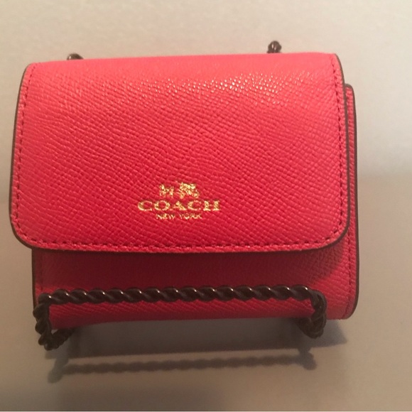 Coach Handbags - Coach Pebble Grain Pink Leather Accordion Wallet. New, Never Used.